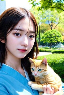 Generasi AI~NATSUNE_AI-Gadis dan kucing