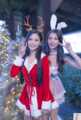(Bab tambahan tentang kaki yang indah) Model kecantikan berkaki panjang Xu Huiling, gadis Natal dengan sepatu hak tinggi dan kaki yang indah (103P