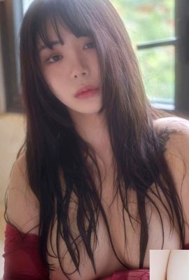 Foto tubuh basah Wuyo cantik Korea dengan piyama merah anggur (36P)
