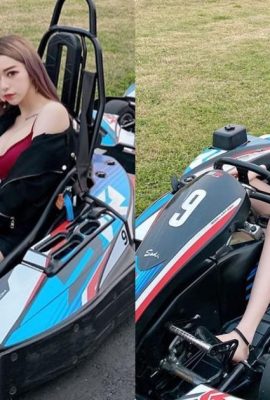 Gadis berdada super hot “Olivia Lin Yi” memakai hot pants dan mengendarai go-kart di trek balap (15P)