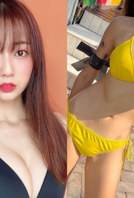 Anda tidak bisa menyembunyikan sosok baik Anda! “Bikini strapless” Cimei mematahkan pertahanan dengan kedua tangan ke atas (11P)