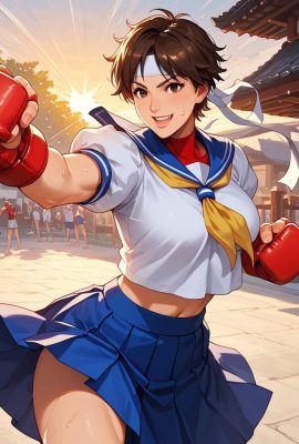 Raja Pertarungan – Kasugano Sakura (Dihasilkan AI)